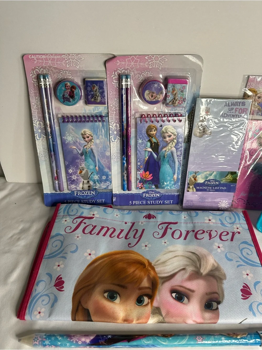 Disney Frozen Kids Stationery and Snack Set - Elsa & Anna - Blue/Purple